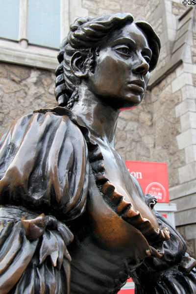 Detail of Molly Malone statue (1988) by Jeanne Rynhart on Suffolk Street. Dublin, Ireland.