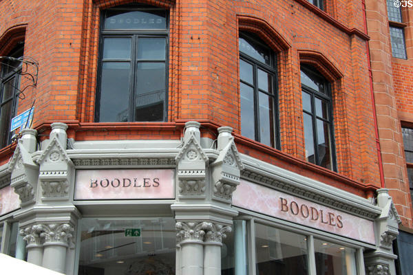 Cast iron storefront of Boodles (71 Grafton St.). Dublin, Ireland.