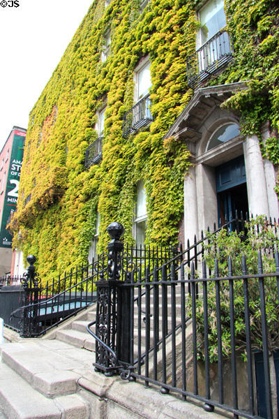 Ivy covered building (16 St Stephen's Green). Dublin, Ireland.