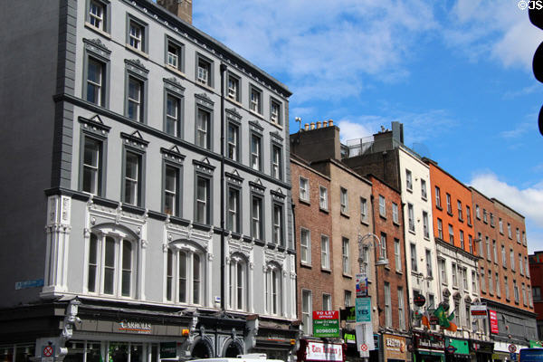 Dame St. commercial buildings at Sycamore St. Dublin, Ireland.