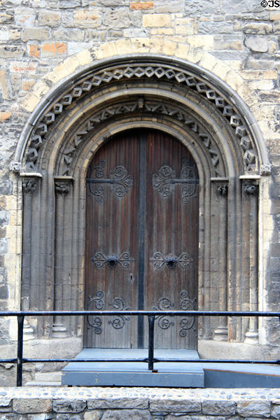 Original Romanesque doorway on southern transept (12thC) Christ Church Cathedral. Dublin, Ireland.