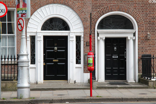 Georgian doors on Merrion Square. Dublin, Ireland.