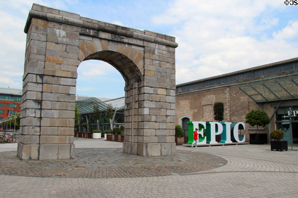 Arch beside Irish Emigration Museum (EPIC). Dublin, Ireland.