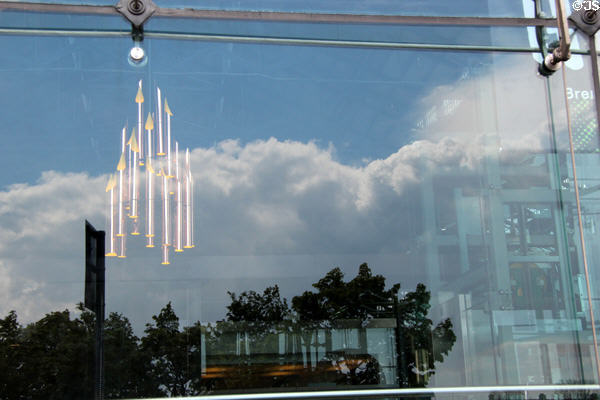 Sky reflected in window of Irish Emigration Museum (EPIC). Dublin, Ireland.