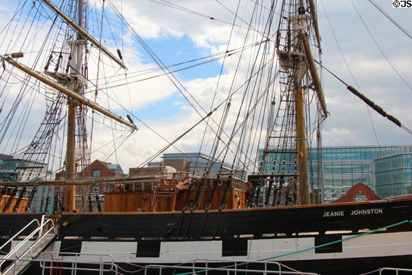 Masts of Jeanie Johnstone Tall Ship. Dublin, Ireland.