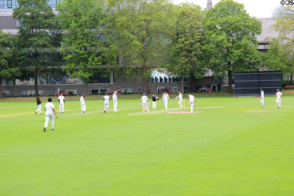 Cricket game at Trinity College. Dublin, Ireland.