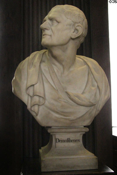 Bust of Demosthenes, statesman & orator of ancient Athens (4thC BCE) at Old Trinity Library. Dublin, Ireland.