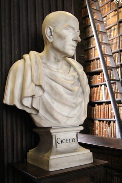 Bust of Cicero, Roman statesman & orator (106-43 BCE) at Old Trinity Library. Dublin, Ireland.