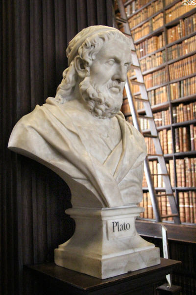 Bust of Plato, Athenian philosopher (c428-348 BCE) at Old Trinity Library. Dublin, Ireland.