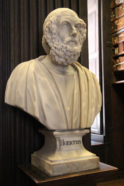 Bust of Homer, Greek author of Iliad & Odyssey (c750 BCE) at Old Trinity Library. Dublin, Ireland.