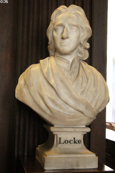 Bust of John Locke, English political philosopher (1632-1704) at Old Trinity Library. Dublin, Ireland.