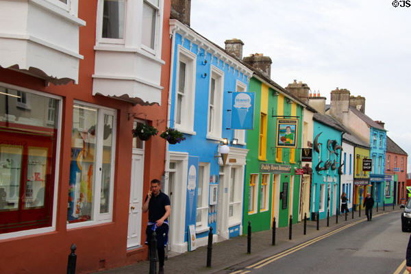 Multi-colored shop row in Dingle. Dingle, Ireland.