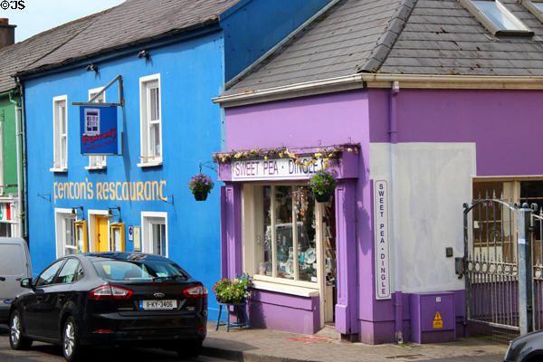 Brightly painted shops in Dingle. Dingle, Ireland.