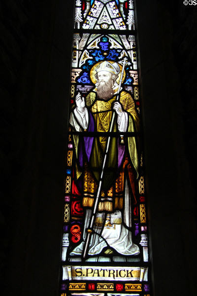 Stained glass window dedicated to St Patrick in St Mary's Church, Dingle. Dingle, Ireland.