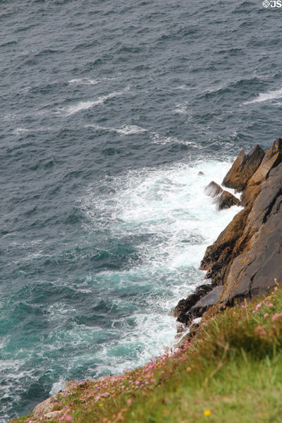 Steep drop into sea from Dingle Peninsula. Ireland.