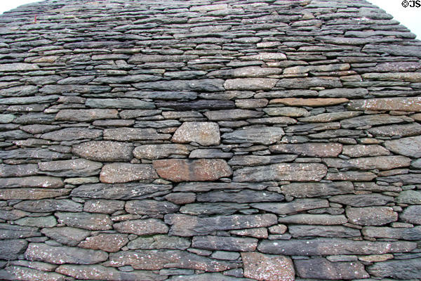 Detail of stone work of Gallarus Oratory on Dingle Peninsula. Ireland.