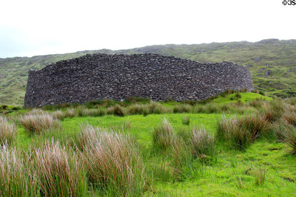 Outer walls of Staigue Fort, likely built in early centuries CE & belonging to a wealthy chieftain, on Ring of Kerry. Ireland.