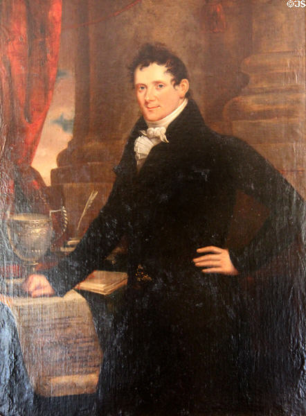 Daniel O'Connell portrait (c1817-18) by John Gubbins in dining room at Derrynane House. Ireland.