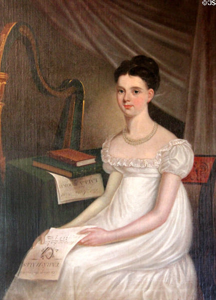 Portrait of Ellen O'Connell (c1818), daughter of Daniel, by John Gubbins in dining room at Derrynane House. Ireland.