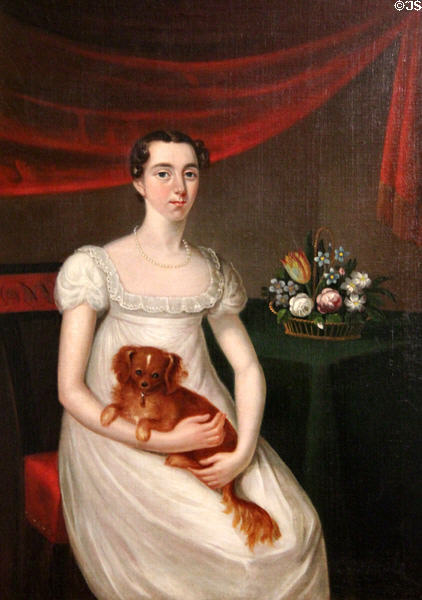 Portrait of Catherine 'Kate' O'Connell (c1818), daughter of Daniel & Mary by John Gubbins in dining room at Derrynane House. Ireland.