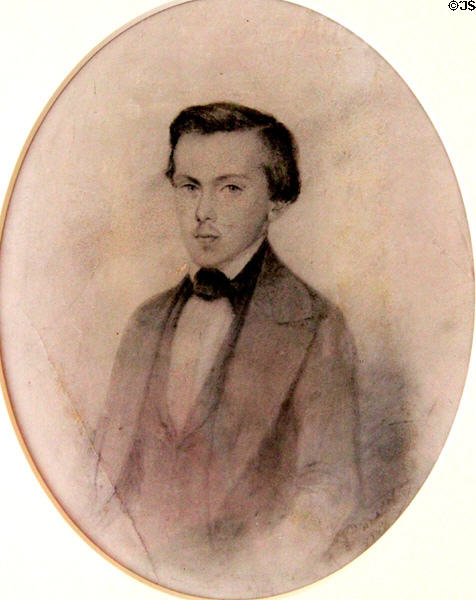 Pencil sketch (1847) of Christopher O'Connell Fitzsimon, grandson of Daniel O'Connell at Derrynane House. Ireland.