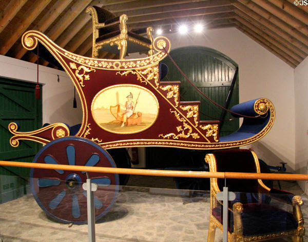 Triumphal chariot presented to Daniel O'Connell by citizens of Dublin in 1844 upon his release from Richmond Bridewell Prison at Derrynane House. Ireland.