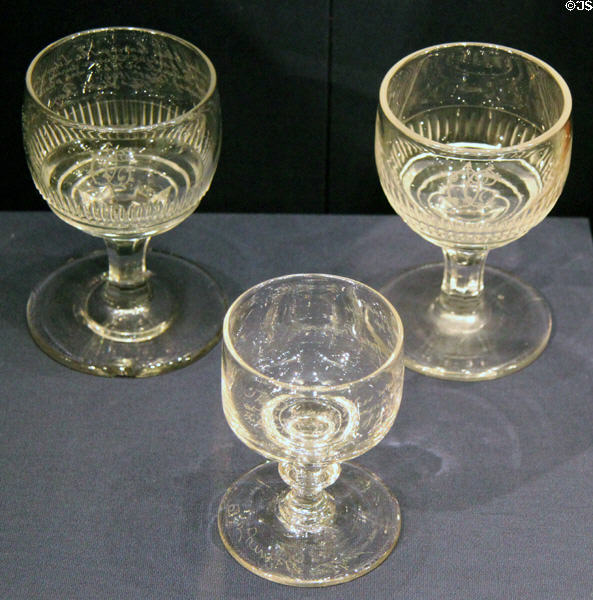 Drinking glasses used by O'Connell while a prisoner at Richmond Bridewell Prison at Derrynane House. Ireland.
