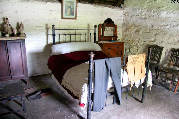 Bedroom at Foley's farm at Muckross Traditional Farms in Killarney National Park. Killarney, Ireland.