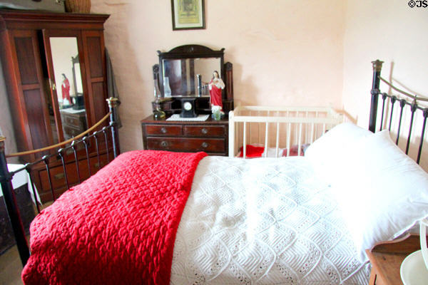 Bedroom of a prosperous family at Quille's farm at Muckross Traditional Farms in Killarney National Park. Killarney, Ireland.