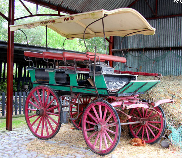 Vintage transport wagon at Muckross Traditional Farms in Killarney National Park. Killarney, Ireland.