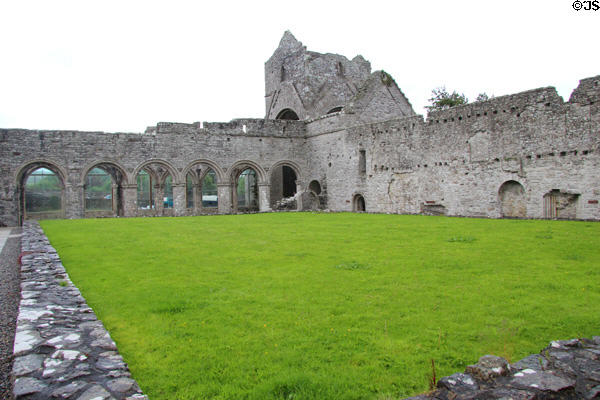 Cloister garth & church at Boyle Abbey. Knocknashee, Ireland.