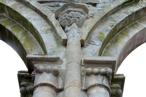 Nave arch carvings at Boyle Abbey. Knocknashee, Ireland.