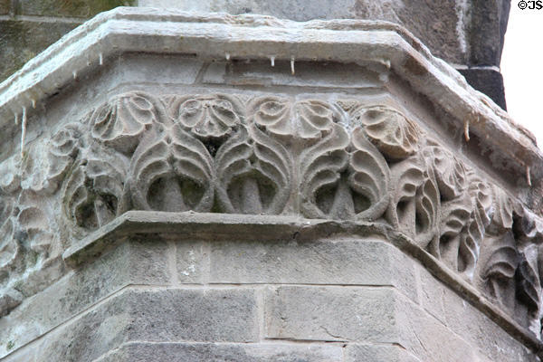 Carved border with foliage at Boyle Abbey. Knocknashee, Ireland.