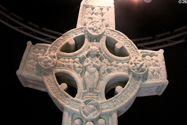Last Judgment detail on Cross of Scriptures (east face) at Clonmacnoise museum. Ireland.