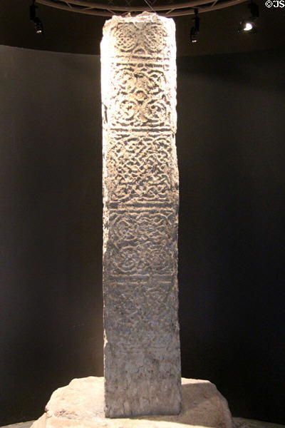 Interlacing detail on North Cross (original) (perhaps 800 CE) at Clonmacnoise museum. Ireland.