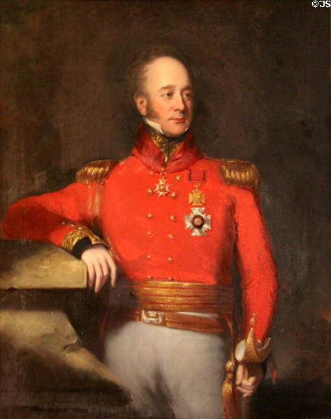 Portrait of Lt. Gen. Sir Hercules Pakenham (1781-1850) commander of British forces at Battle of New Orleans at Strokestown Park. Vesnoy, Ireland.