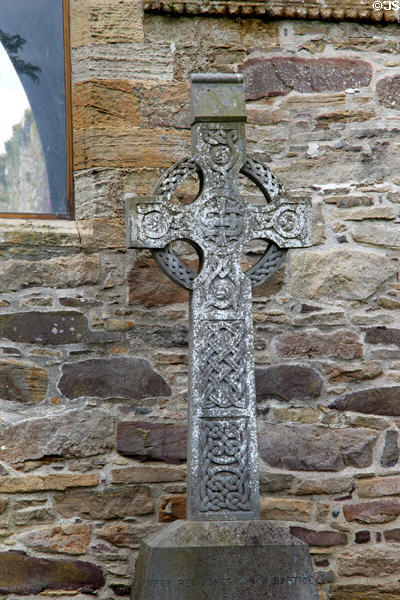 Carved Celtic high cross at Jerpoint Abbey. Ireland.