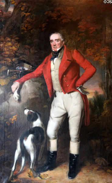 Portrait of Sir John Power founder of Kilkenny Fox Hunting Club (c1797) at Rothe House. Kilkenny, Ireland.