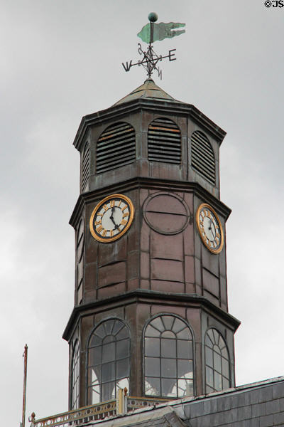 Octagonal clock tower of Kilkenny city hall. Kilkenny, Ireland.