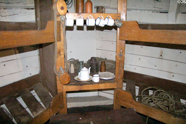 Crew's quarters at Dunbrody Famine Ship. New Ross, Ireland.