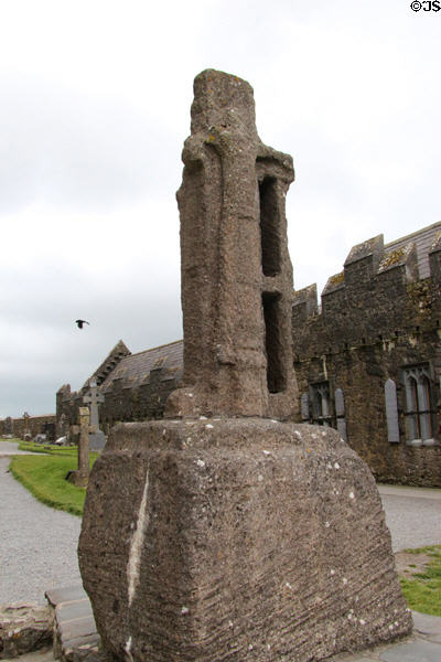 Outdoor replica of St Patrick's Cross (original moved into museum on site) at Rock of Cashel. Cashel, Ireland.