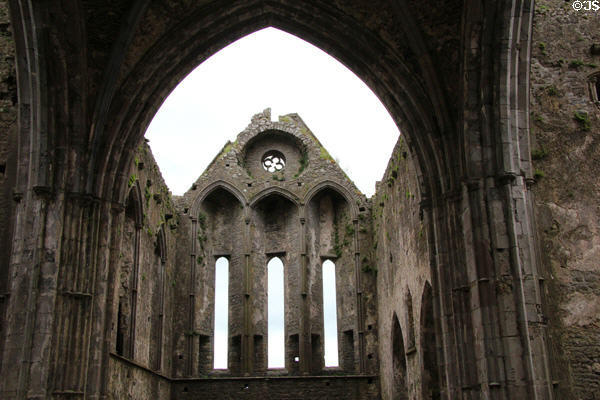 Ruins of cathedral transept (15thC) at Rock of Cashel. Cashel, Ireland.