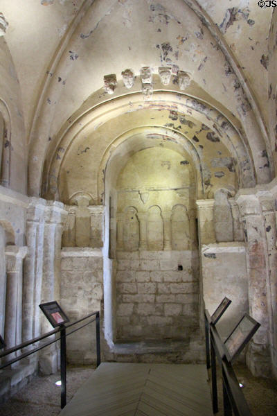 Romanesque interior of Cormac's Chapel at Rock of Cashel. Cashel, Ireland.