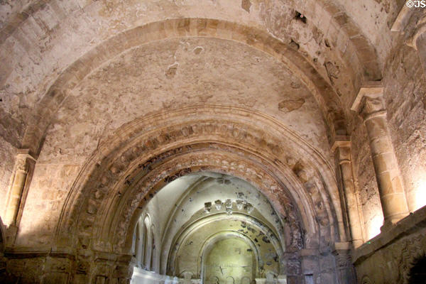 Carved Romanesque arches (12thC) in Cormac's Chapel at Rock of Cashel. Cashel, Ireland.