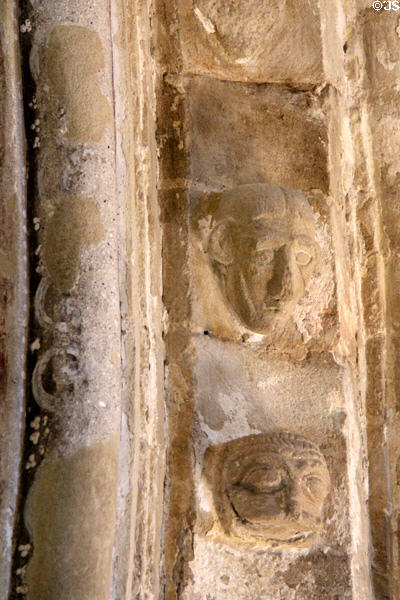 Carvings on arch (12thC) in Cormac's Chapel at Rock of Cashel. Cashel, Ireland.