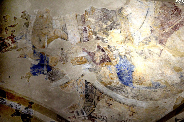 Fresco remains (12thC) in Cormac's Chapel at Rock of Cashel. Cashel, Ireland.