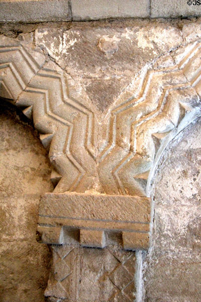 Carved designs (12thC) in Cormac's Chapel at Rock of Cashel. Cashel, Ireland.