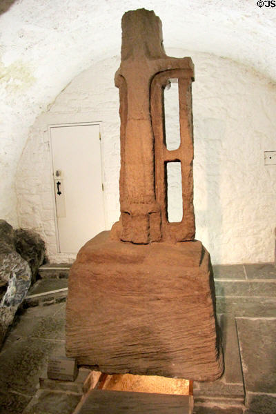 Original St Patrick's Cross (12thC) missing left arm in museum at Rock of Cashel. Cashel, Ireland.