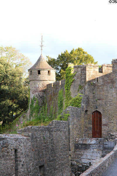 East wall & entrance to Cahir Castle. Cahir, Ireland.