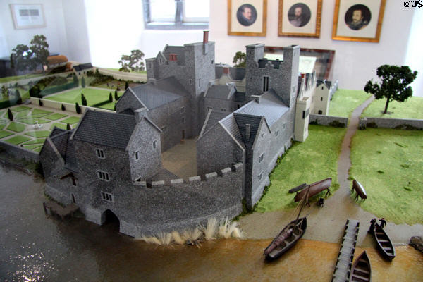 Model of oldest riverfront Ormond Castle. Carrick-on-Suir, Ireland.